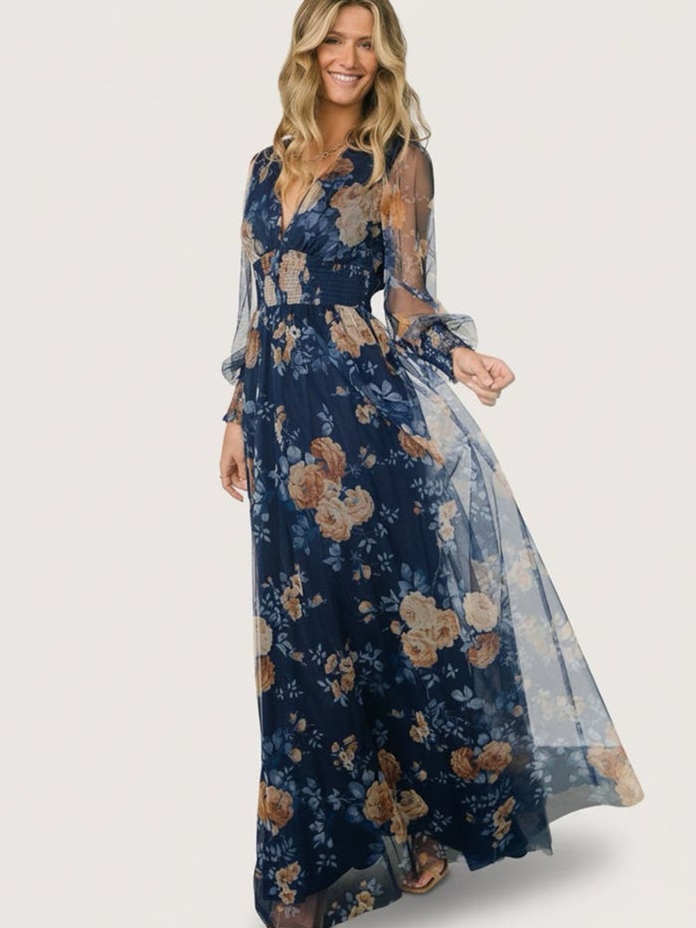 Baltic Born Navy Blue Floral Maxi Dress - Picture 2 of 6